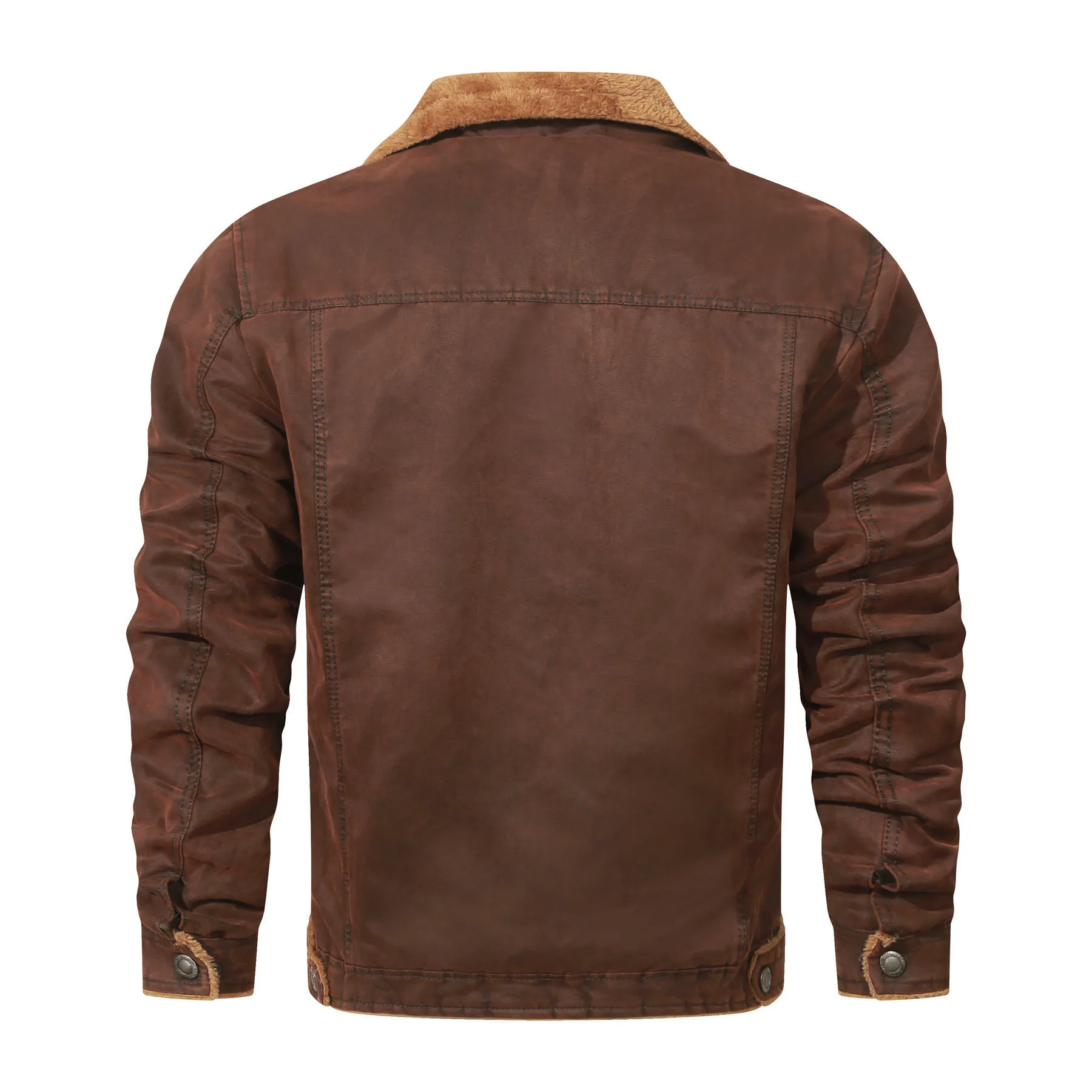 New  Fur One Coat casual men's winter jacket with fleece lapel classic loose men's wear