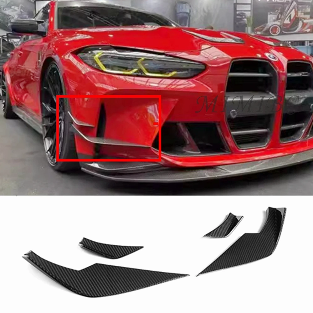 

FOR BMW G80 M3 G82 G83 M4 2021-2024 Intake Frame Cover Canard Lip Splitter VS Carbon Fiber Front Side Air Vent Fin Spoiler Trim