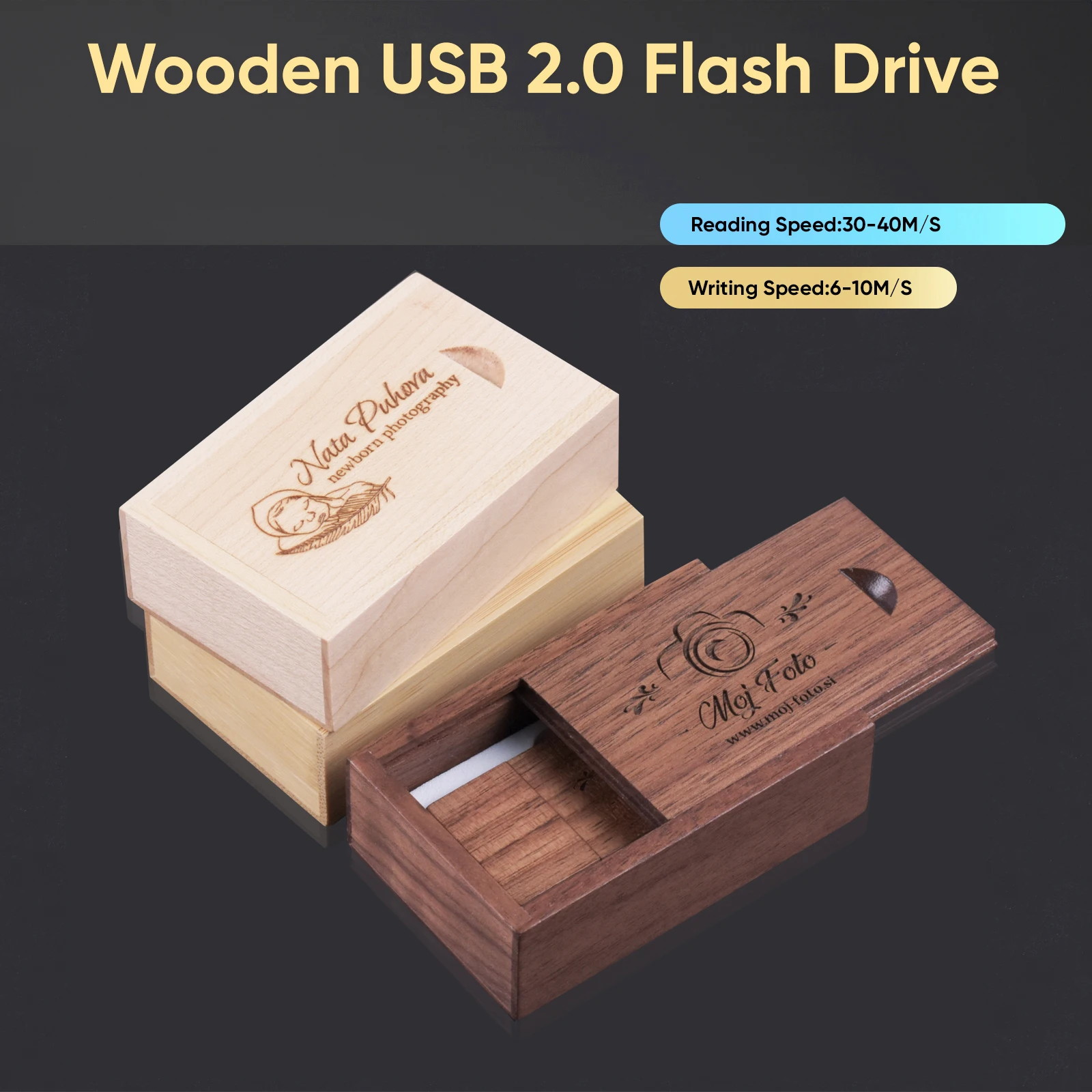 10PCS/LOT USB wooden usb flash drive Photography Wedding Gifts Free Custom Logo Memory Stick 128gb Walnut Wooden Pen Drives 16GB