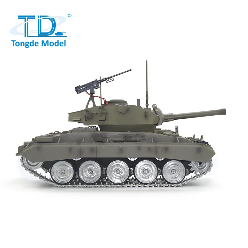 1/16 Tongde M24 Chaffee RC Panzer Infrarot Kampfsystem Licht Verbesserte Räder Funksteuerung Panzer Fahrzeug Spielzeug Modell Geschenke
