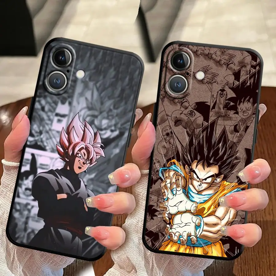 Dragon Ball Goku Manga Son Gohan Hülle für iPhone 7 8 XR 17Air XS Max 13 12 11 17 Pro Max 15 16 14 Plus Schwarze weiche Handyhülle