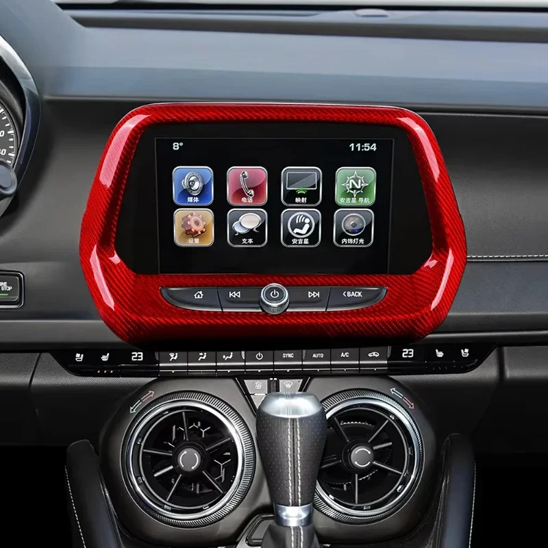 

For Chevrolet Camaro Sticker Real Dry Hard Carbon Fiber Navigation Screen Panel Interior Modification 2016 - 2023 Accessories