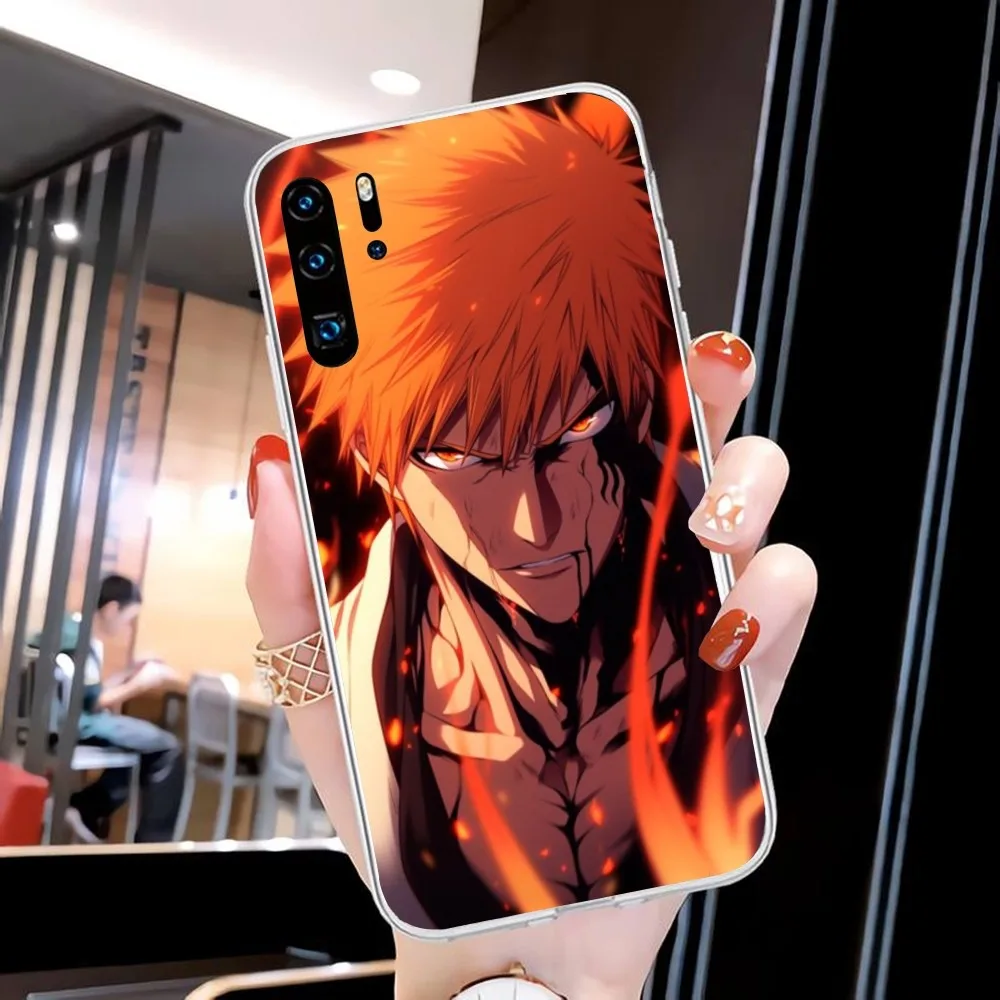 Bleach Ichigo Mobile Cell Phone Case for Huawei P50 P40 P30 Pro Mate 40 30 Pro Nova 8 8i Y7P Honor Clear Phone Cover Funda