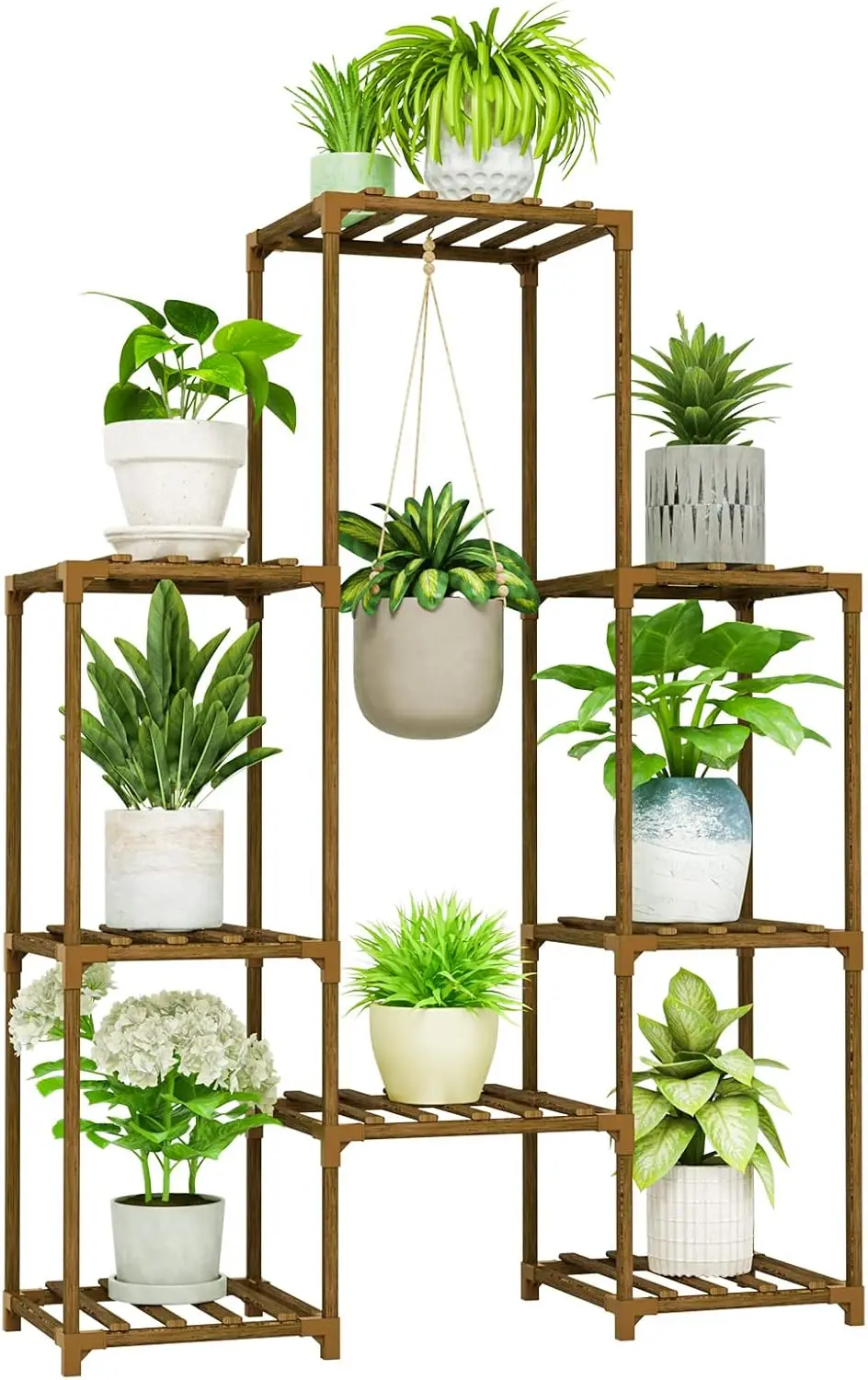 

4 Sets of Package Plant Stands Indoor Combo Plant Shelves Outdoor Wooden Plant Rack for Living Room Balcony Garden