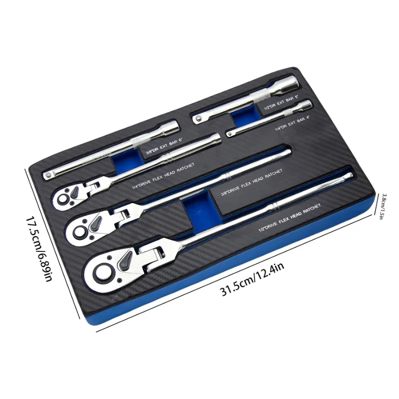 

Dual-purpose wrench 180-degree adjustable movable wrench pvc 6-piece set