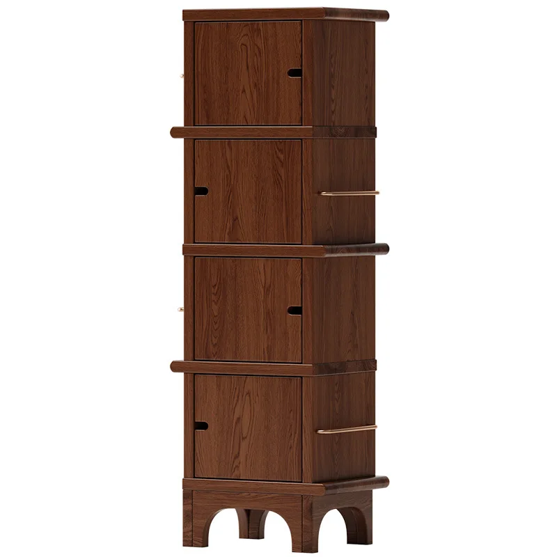 Living room for home use, medieval drawer cabinet, floor-to-ceiling storage locker against the wall