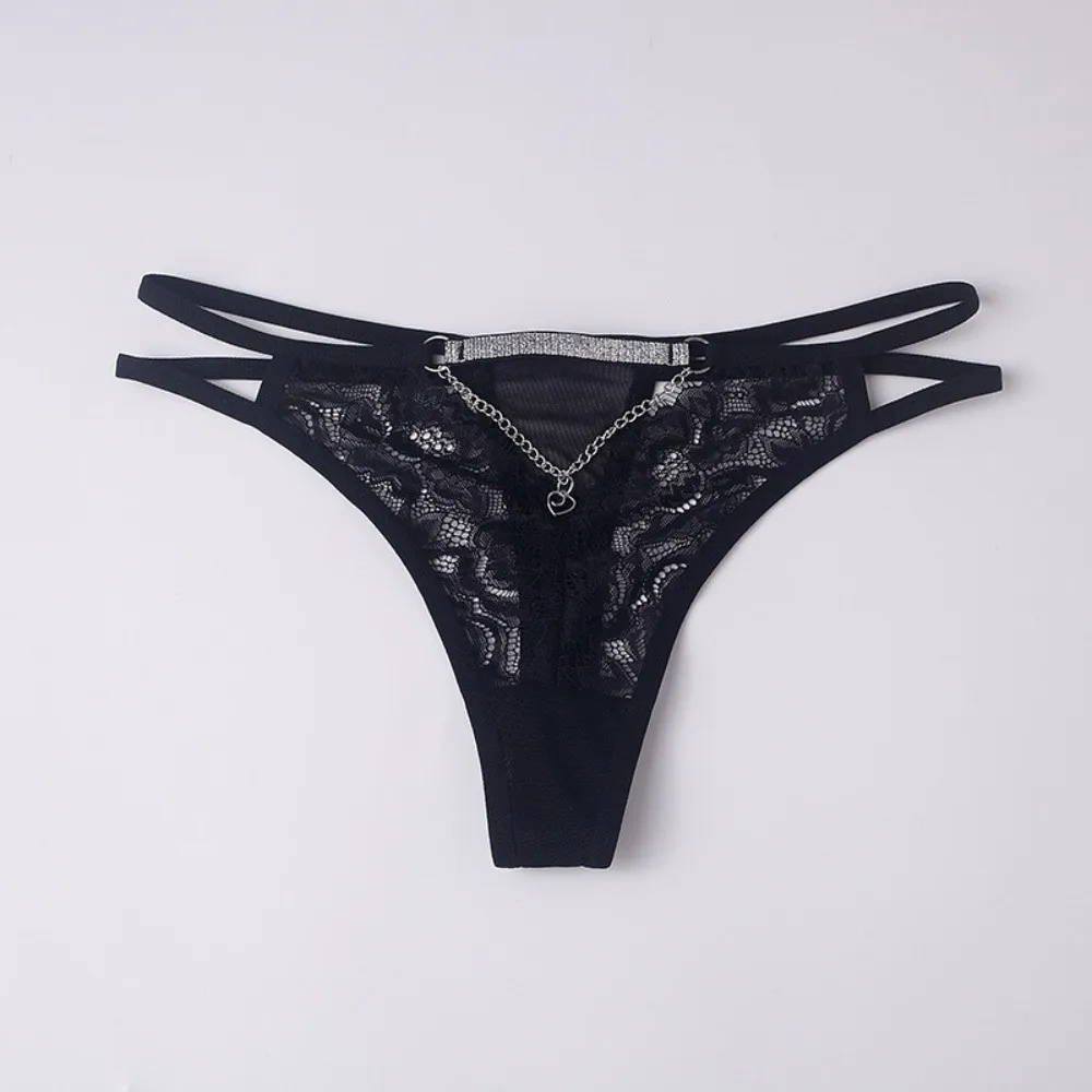 Atmungsaktive, tief sitzende Spitzenblumen-Tangas, nahtlose Unterhosen, Bikini-Slips, dünne Spitzen-T-Back-Höschen für den täglichen Gebrauch. – Detail 10