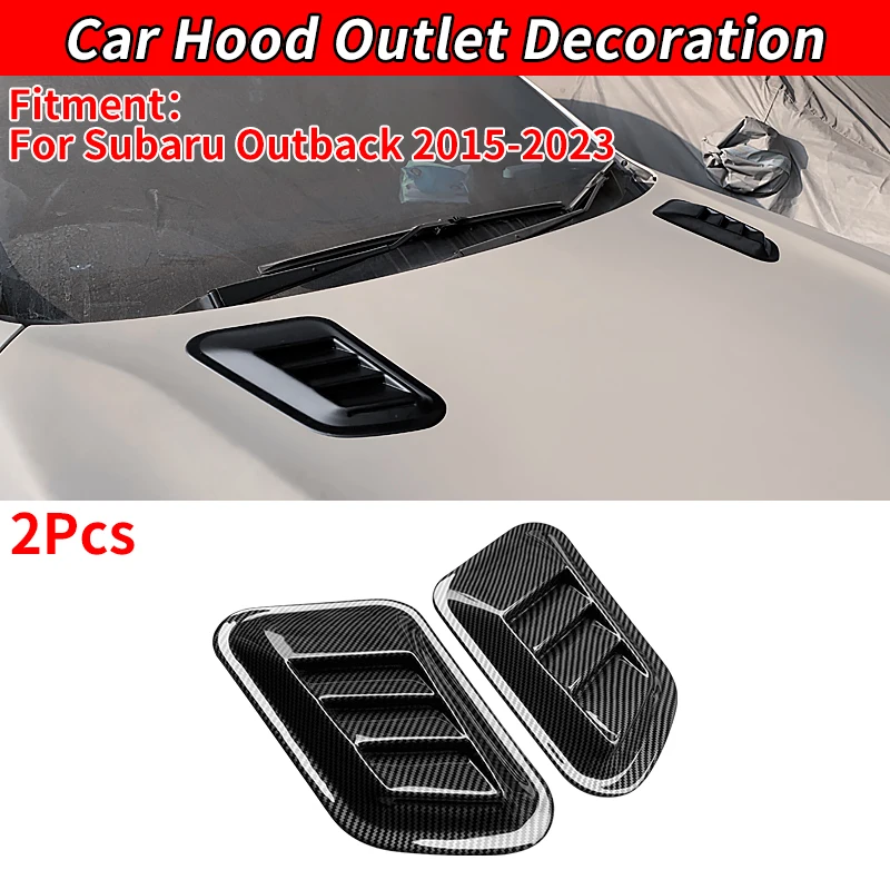 Car Carbon Fiber Air Intake Inlet Hoods Scoop Vent Auto Bonnet Tuning Car Stickers Accessorie ABS For Subaru Outback 2015-2023