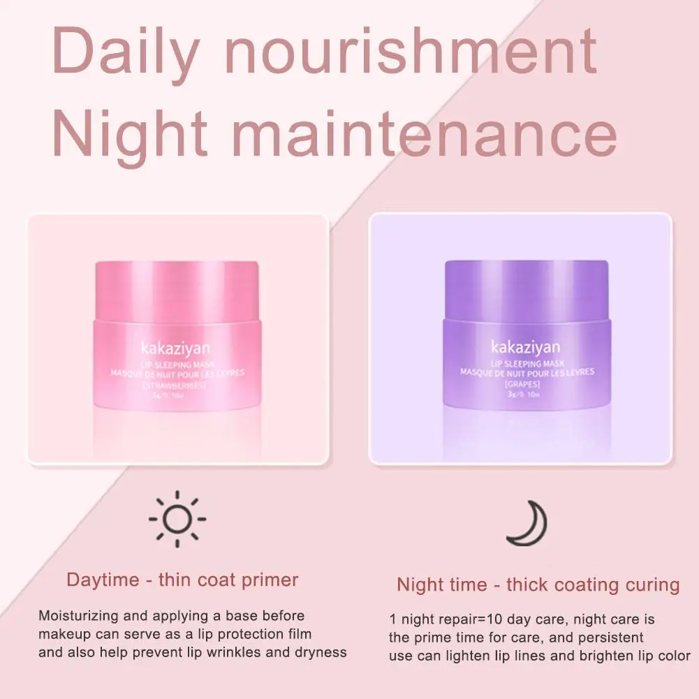 3g x 5pcs Lip Sleep Mask Night Sleep Maintenance Moisturizing Bleach Balm Gloss Lip Care Lip Nourishing Cream Lip A9O8