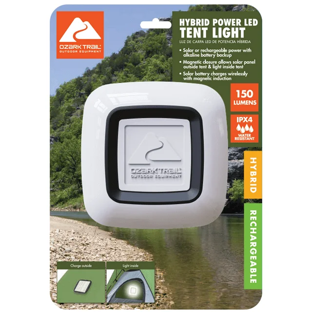

Ozark Trail Luz Solar Para Tienda Con Carga Magnética Inductiva