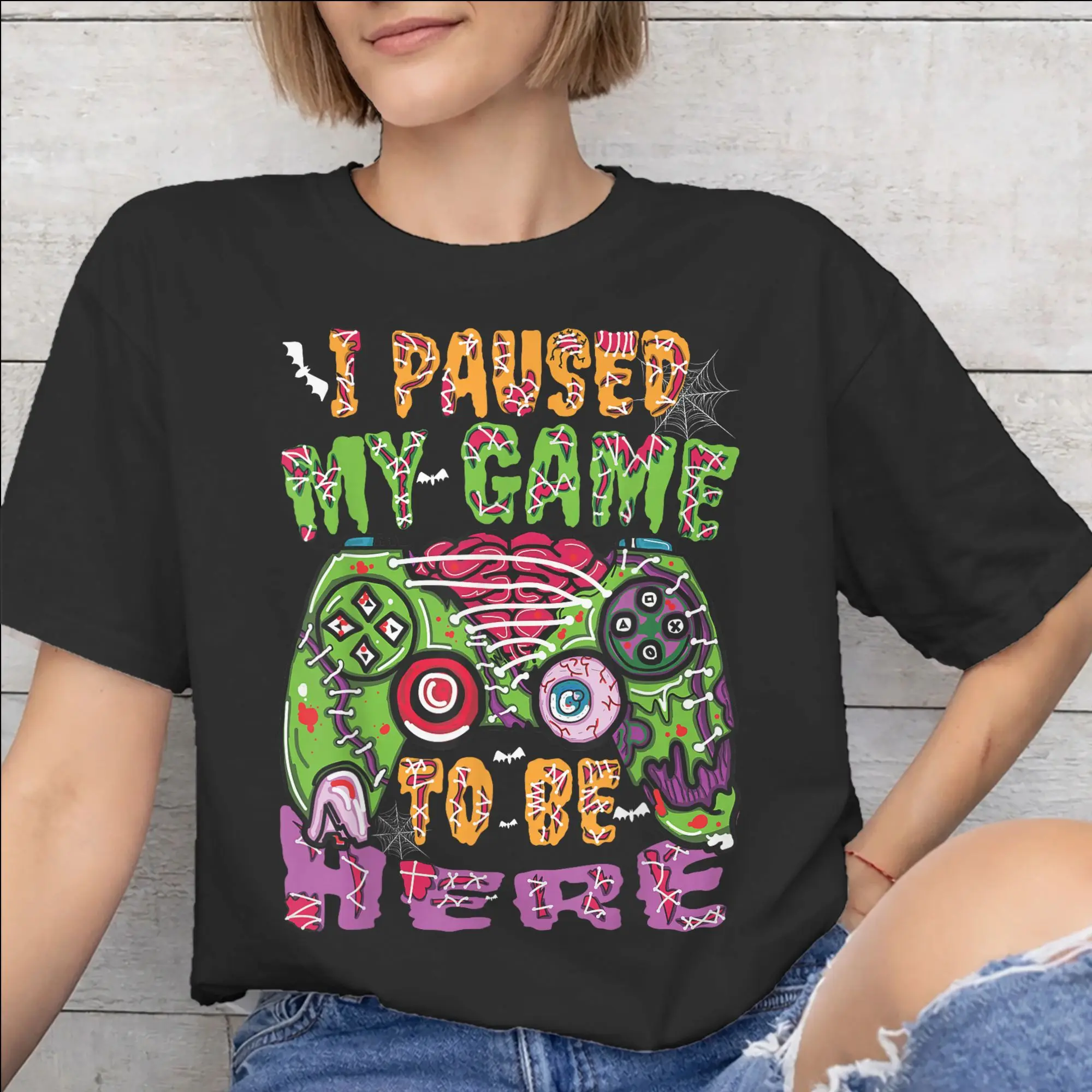 I Paused My Game To Be Here Tee Shirt for Men Women Graphic Printing T Shirts  100% Cotton Clothes
