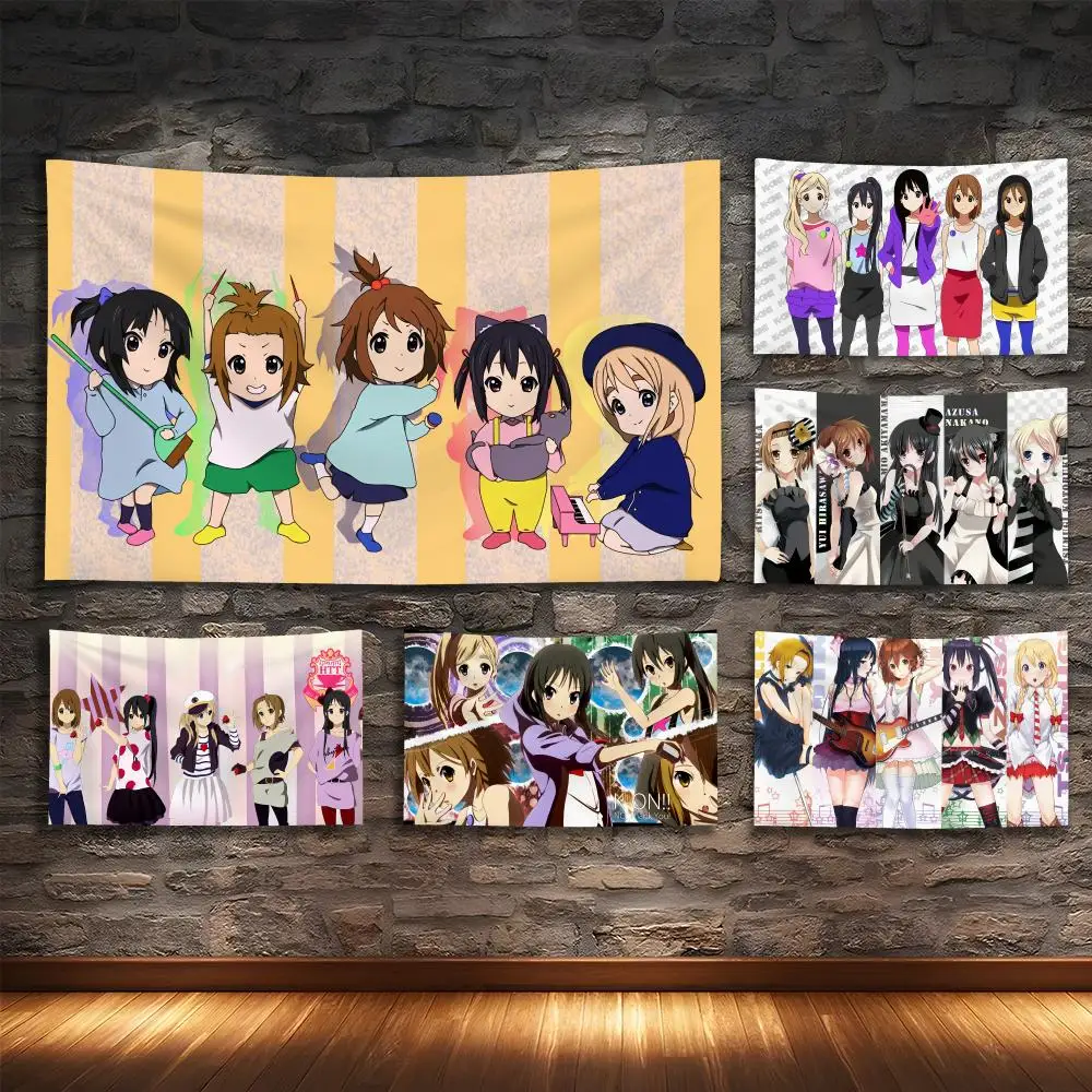 

K-K-ONS Cute Anime Tapestry House Bedroom Living Bar Garden Microfiber Decoration Background Art Custom Banner