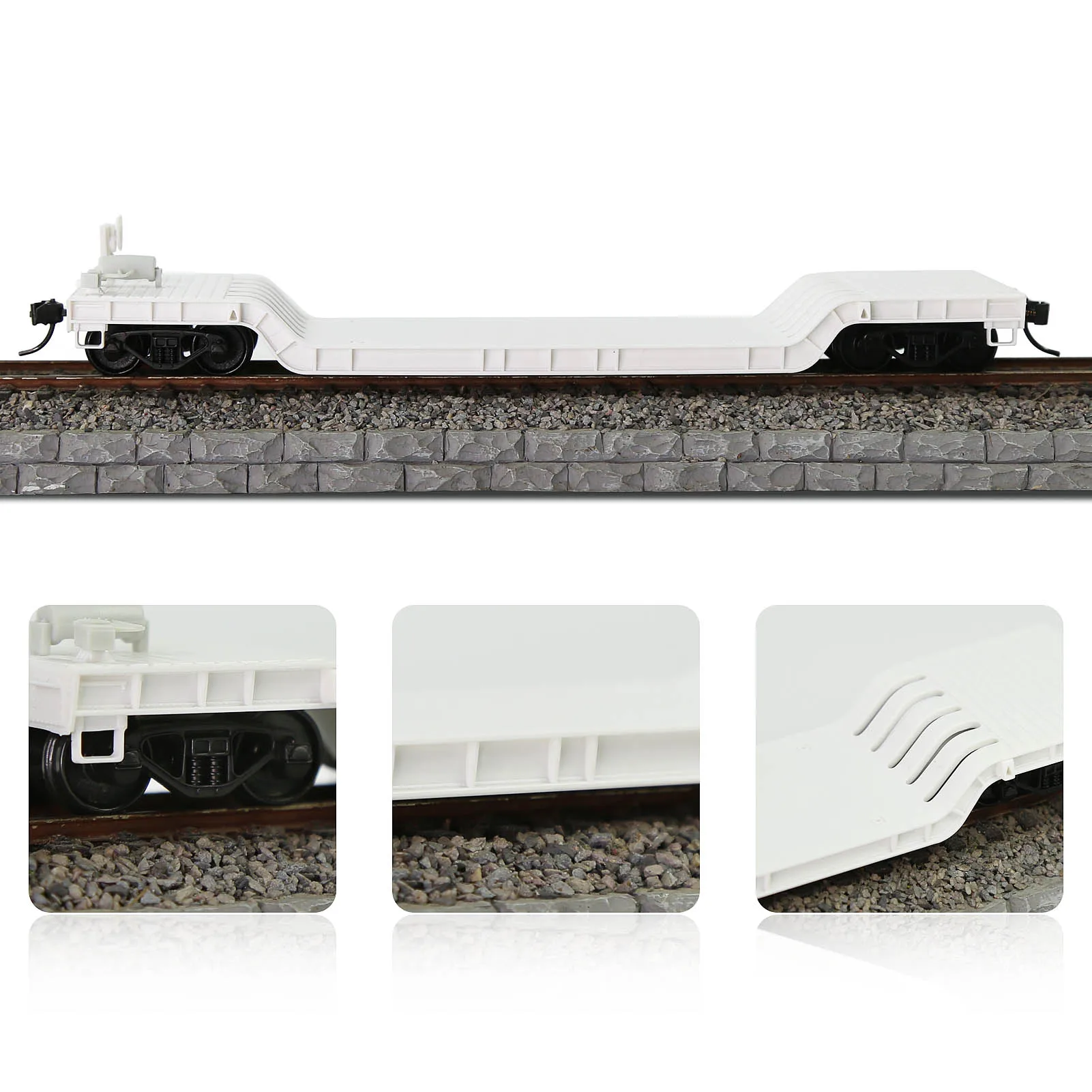 HO Scale Center-Depressed Flatcar Unassembled Blank with Shipping Container Cargo C8770JJ
