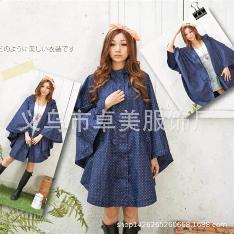 Cross-border fashion raincoat light fashion hiking poncho foreign trade Japan print outdoor cape