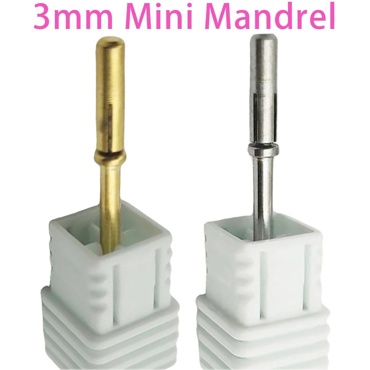 3mm Mandrel Bit for Nails Small Mini Stainless Steel Mandrel For Manicure Sandpaper Ring Holder 3/32 Nail Drill Accessories