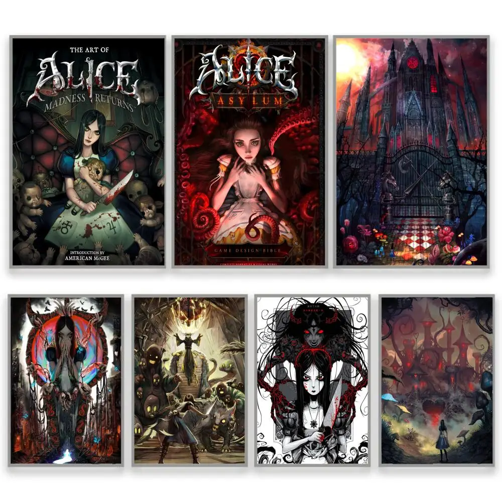 Jogo A-Alice Madness Returns Poster Adesivo Perfeito Arte Autoadesiva Projetado para Casa, Jantar, Espaços de Escritório Durável