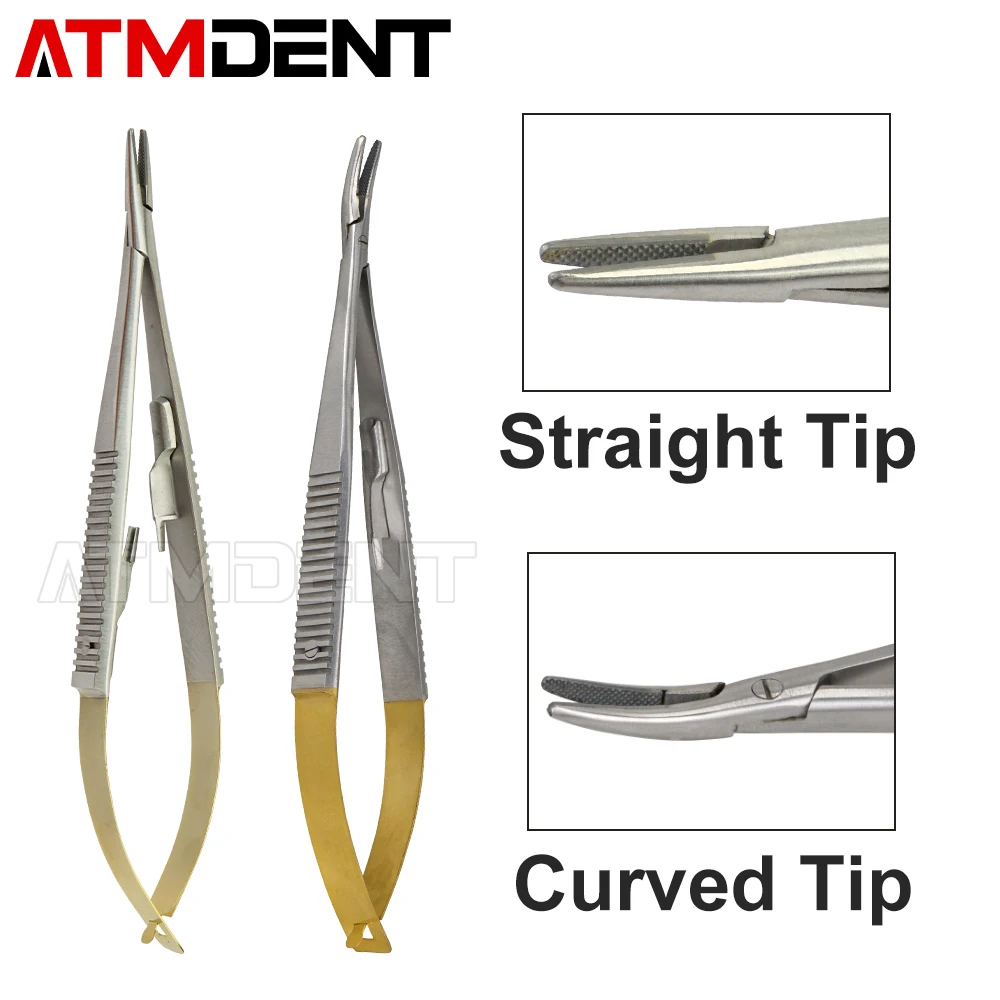 TC głowa zakrzywiona/prosta chirurgiczna ortodontyczna Implant dentystyczny Castroviejo uchwyty na igły 14cm 16cm Instrument laboratorium