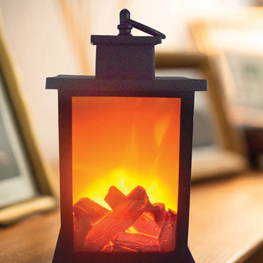 

Simulation Fireplace Light Creative LED Decor Lights Garden Portable Lighthouse Shape Hanging Ring Festive Warm