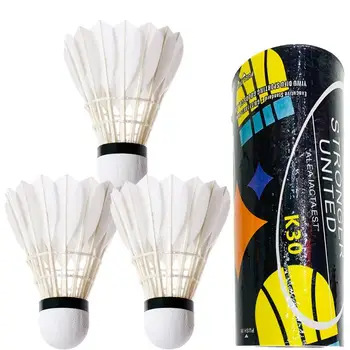 3pcs Kawasaki Badminton Shuttlecock King Duck Feather Shuttlecocks White Training Ball Shuttlecock High Speed Badminton Balls