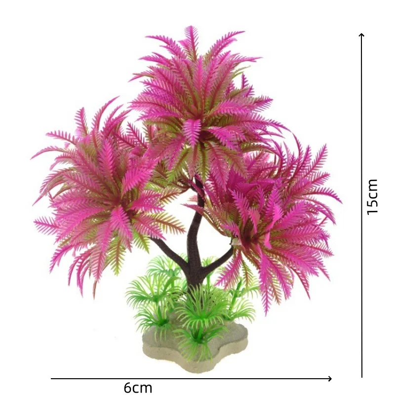 Plastic Aquarium Plants Pinkish Purple Fish Tank Decoration Crafts Supplies Artificial Plants Fish Tant Water Grass ornament