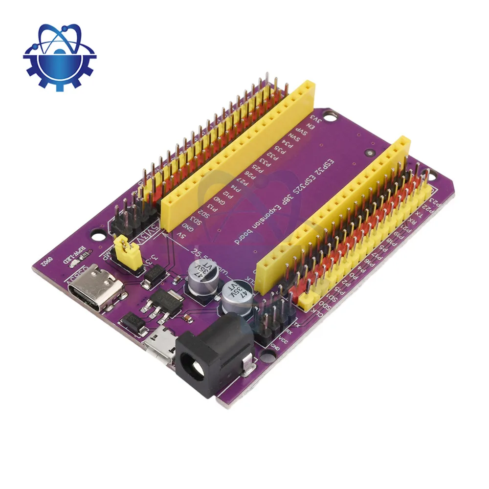 ESP32 ESP32S 38PIN Development Board  CP2102 ESP32-DevKitC-32 ESP-WROOM-32Purple Expansion Board Can Be Equipped TYPE-C USB