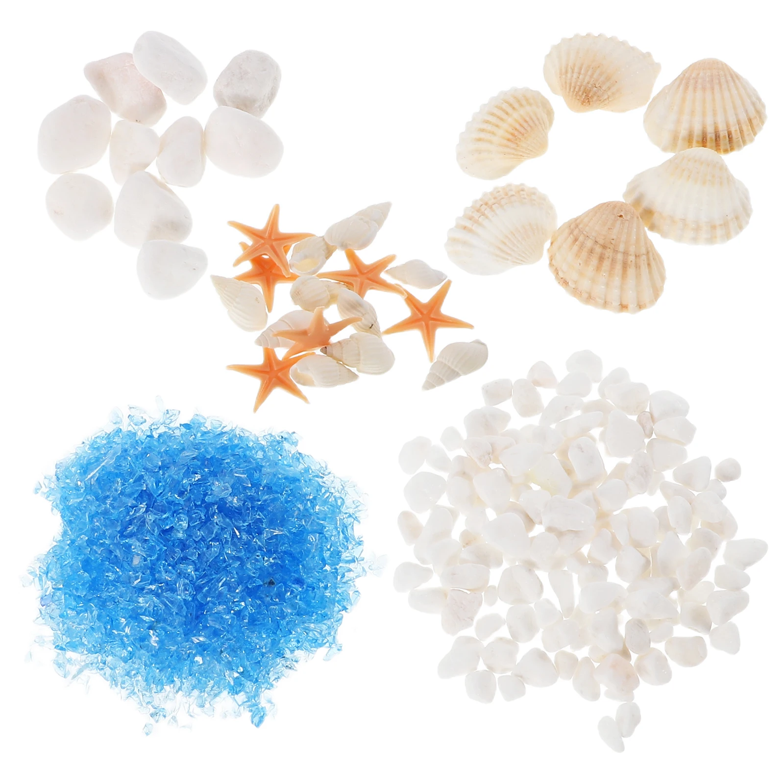 

Pack DIY Marine Decor Kit with Sea Glass Shells Sand Conch for Resin Crafts Beach Theme Home Office Use
