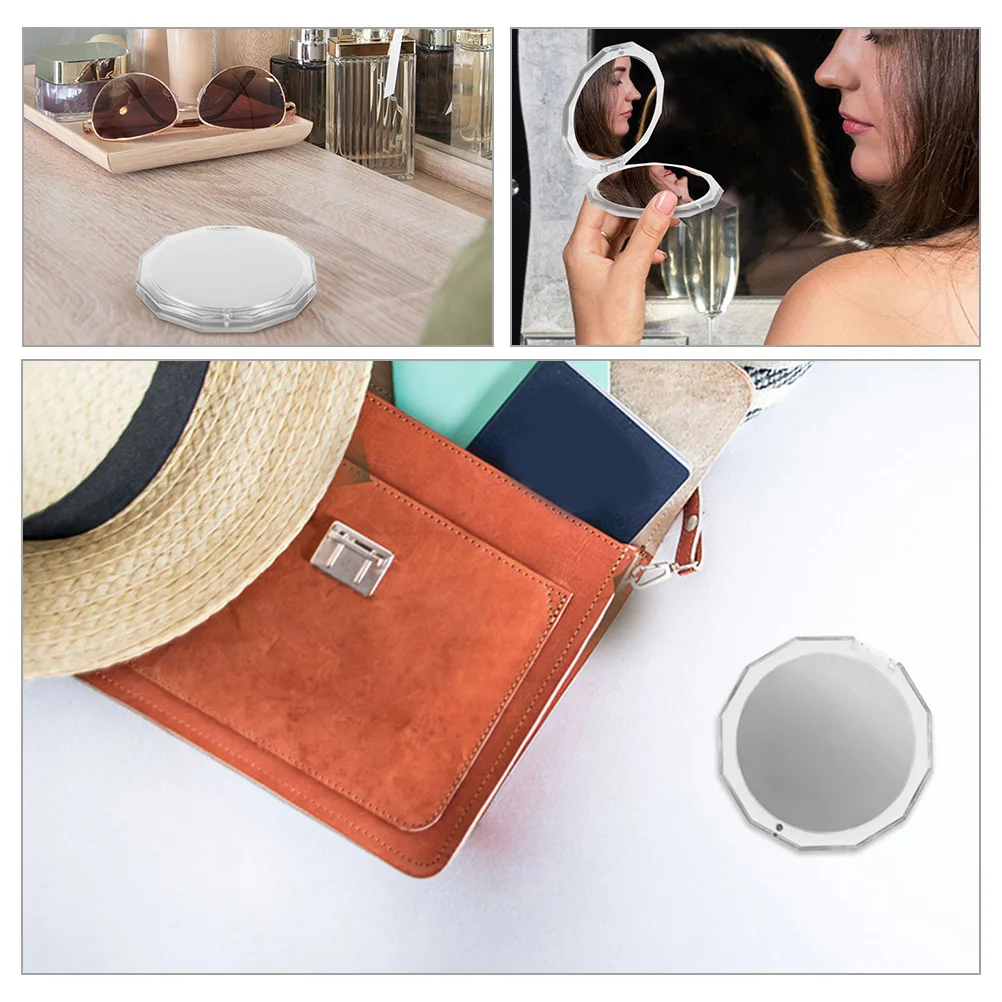 Small Compact Mirror Foldable Makeup Mirror Fine Workmanship Smooth Finish for Women Girls Gift Idea Portable Use