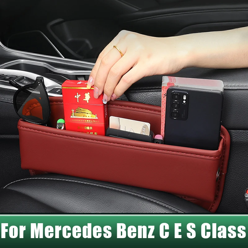 

Car Seat Crevice Storage Phone Holder Box For Mercedes Benz C E S Class W210 W211 W212 W213 W203 W204 W205 GLC X253 GLK SLK R172