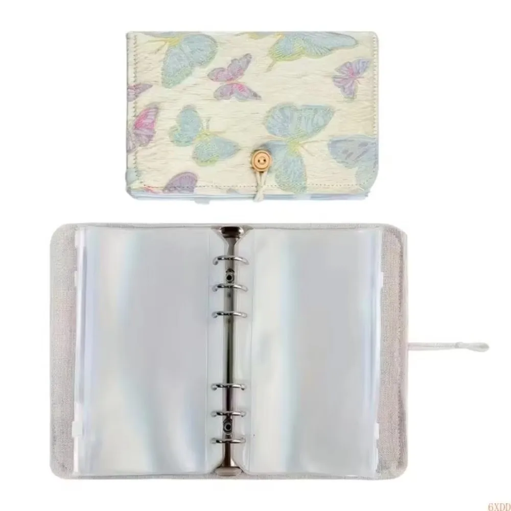 Zippered Binder Pocket Detachable Ring Needle Storage Bag 6 Hole PVC 12 Zippered Pocket Knitting Needle Case