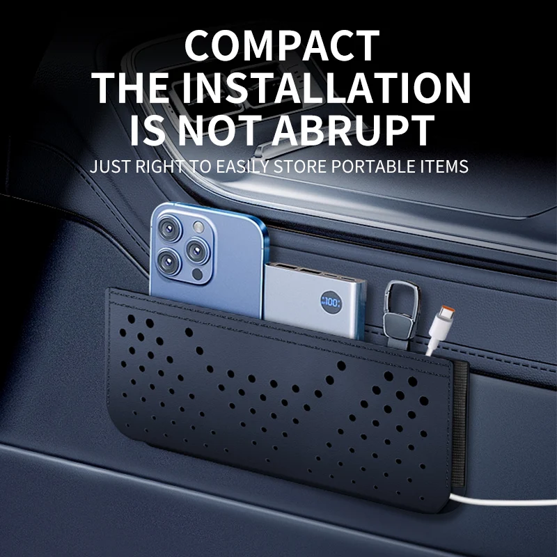 1PCS Car storage net ticket card mobile phone storage multi-functional side storage hanging bag car contents