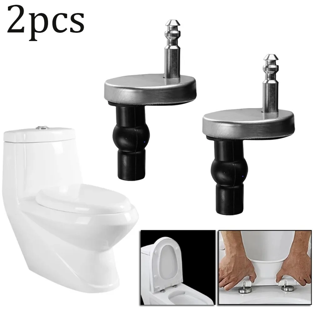 Top Fix Toilet Seat Hinges 2 Pack Heavy Duty Soft Release Toilet Seat Hinge Replacement 45mm 8mm Mounting Hardware Accessories