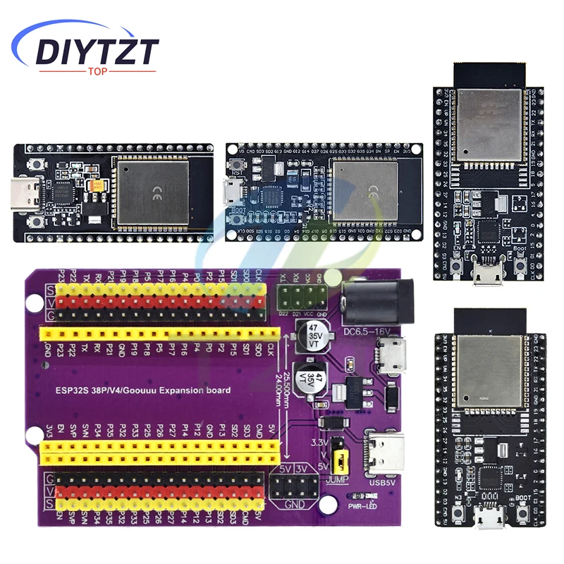 ESP32 Papan Pengembangan TYPE-C/MICRO USB CP2102 WiFi + Bluetooth Dual Core ESP32-DevKitC-32 ESP-WROOM-32 Papan Ekspansi 38PIN