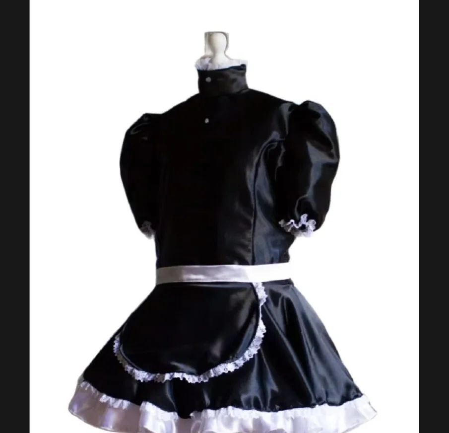 Gothic French Sexy Sissy New Hot Selling Black Maid Costume Customization