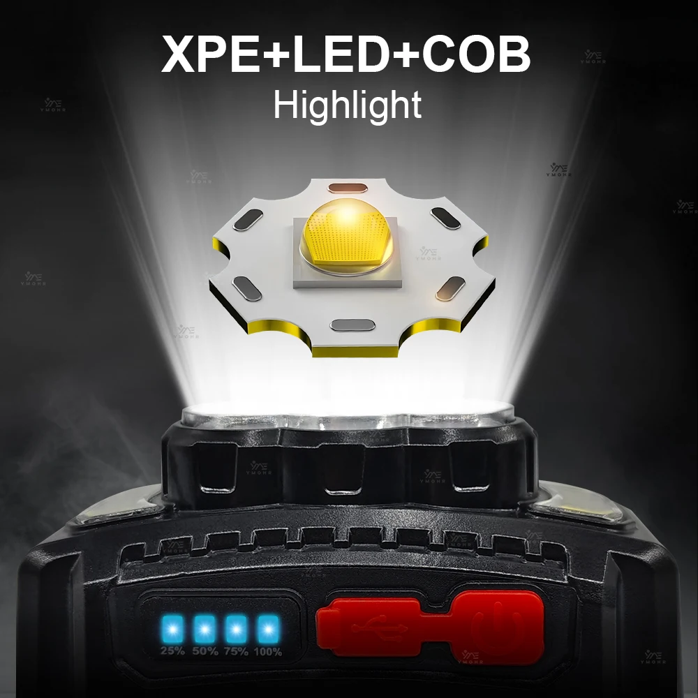 200000LM كشافات سوبر مشاعل قوية EDC مصباح ليد جيب أضواء المحمولة USB مصباح قابل لإعادة الشحن للتخييم في الهواء الطلق التنزه