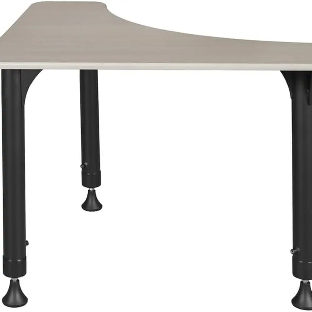 Maple-Finished Height-Adjustable School Desk, 28 Square, 23-34 Range, Rounded Corners
