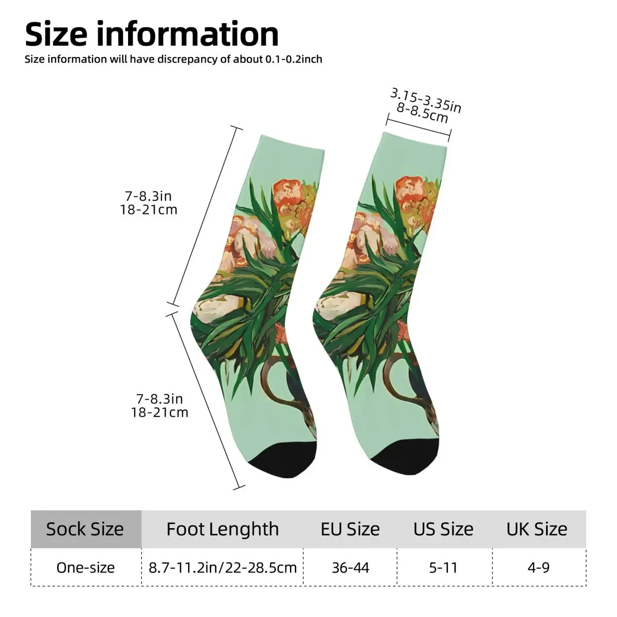 Van Gogh Starry Night Rose Sunflower Sock Printed Man Polyester