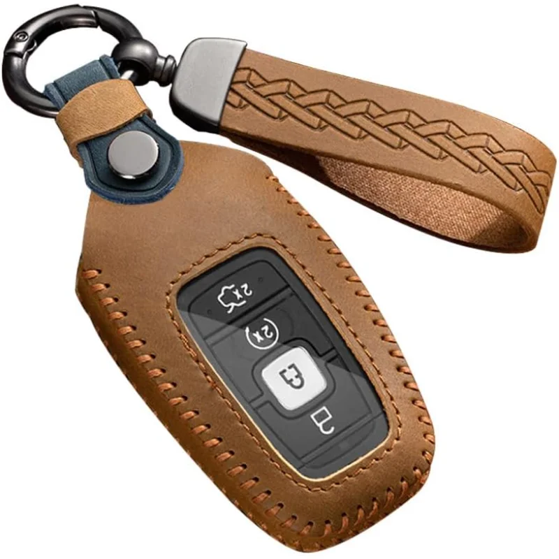 

WH Transparent Key Fob Cover Compatible With Lincoln Continental MKC Leather Key Protector