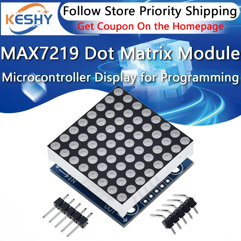 MAX7219 moduł matrycy punktowej moduł mikrokontrolera moduł wyświetlacza gotowe towary, mogą być razem do programowania arduino — zdjęcie produktu 6