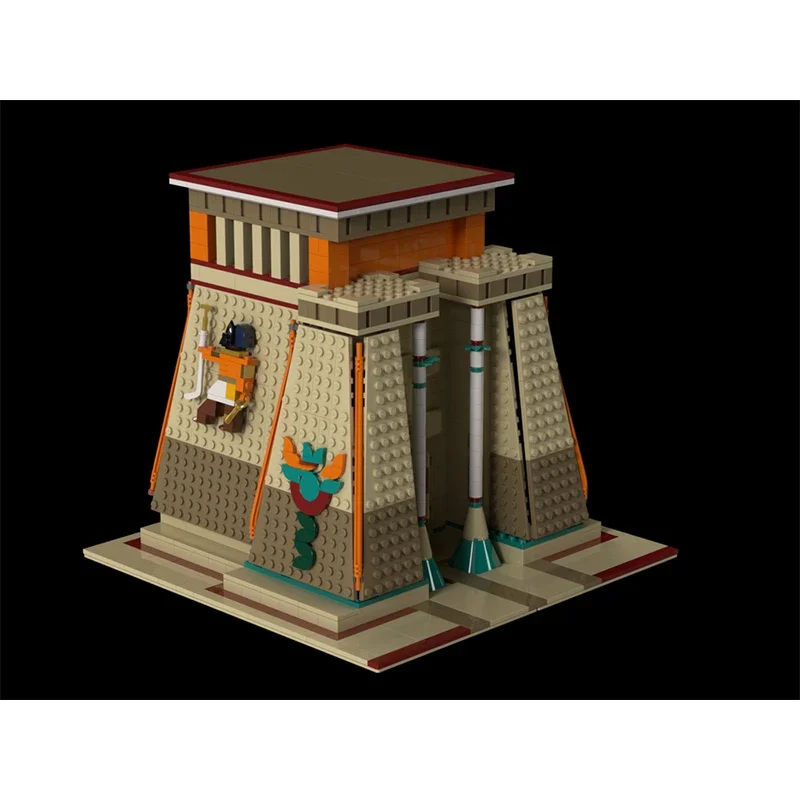 Ikonische Tempel-Diorama-Steine im ägyptischen Stil, alte Ägypten-Architektur, Bausteine, Stadtruinen, Stadtbild, Moc-Display, Klokki
