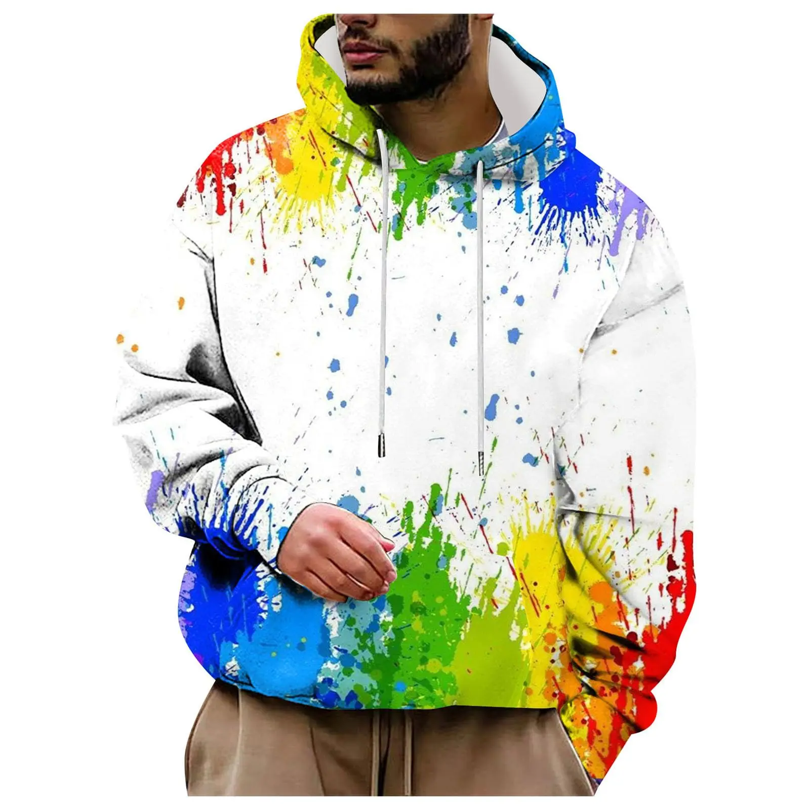 Fashion Gradient Tie-Dye Color Hoodies 3D Print Men Streetwear Hooded Sweatshirts Oversized Y2k Hoodie Pullovers Unisex Clothing