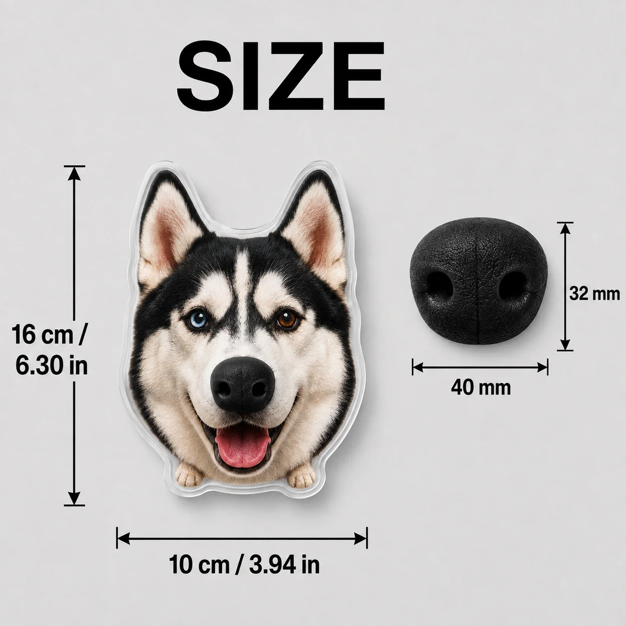 Personalized Dog Nose Squishy Fridge Magnet, Custom Pet Photo Acrylic Fridge Magnet Funny Pet Face Keepsake, Cute Dog Lover Gift