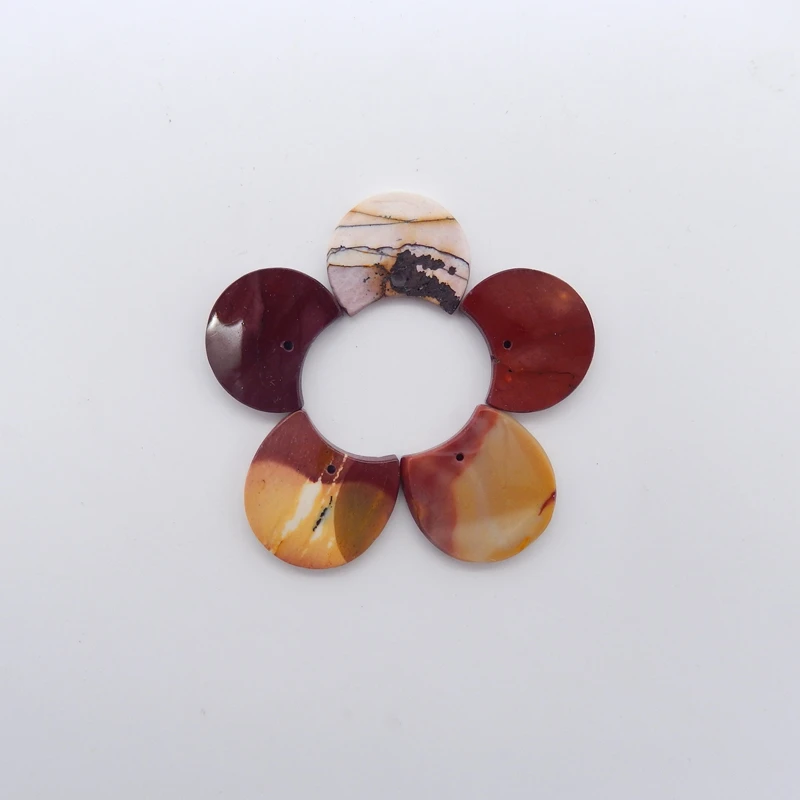 Natural Mookite Jasper Beads 20x21x3mm 17x20x3mm Front Drilled DIY Jewelry Accessories Fashionable Craft Supplies for Women
