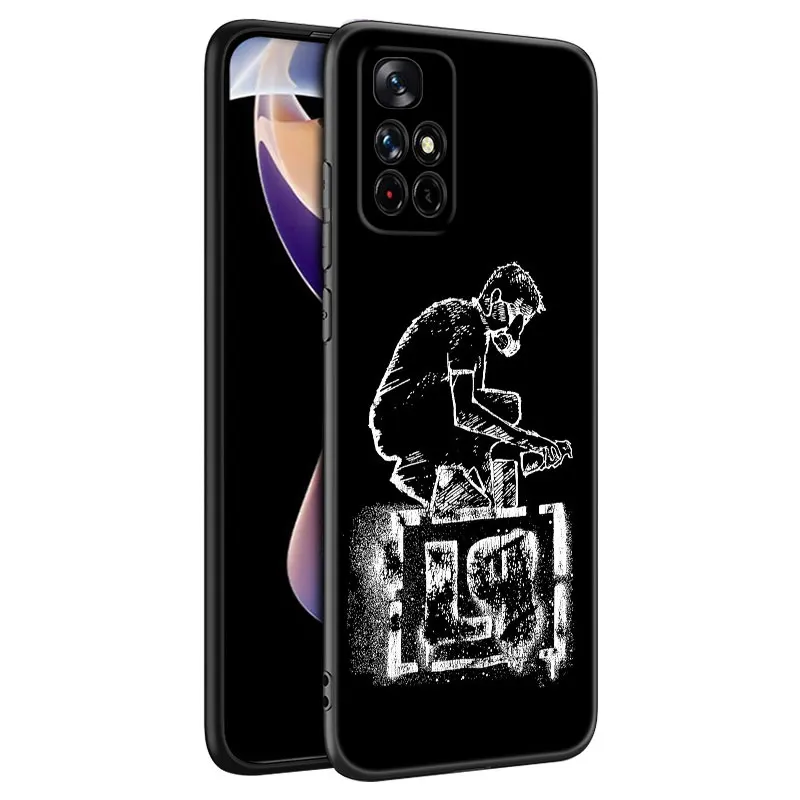 L-Linkin P-Park Black Silicone Phone Case For Xiaomi Redmi Note 9 10 11 12 13 Pro Plus 11S 4G 11T 5G 9S 10S 12S