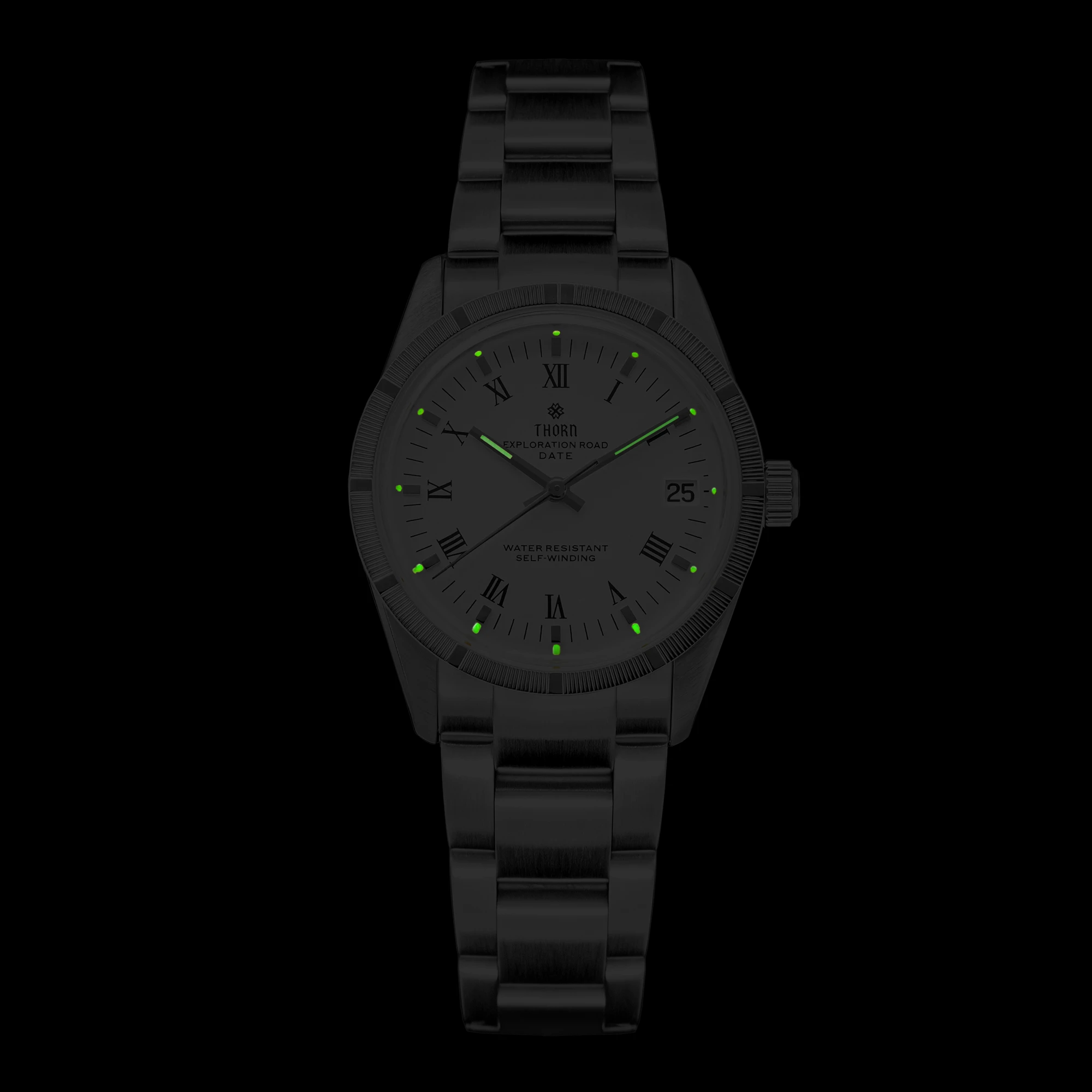 THORN Men Automatic Watch 34MM Mechanical Wristwatch 10ATM Waterproof Luminous Bubble Sapphire Mirror PT5000