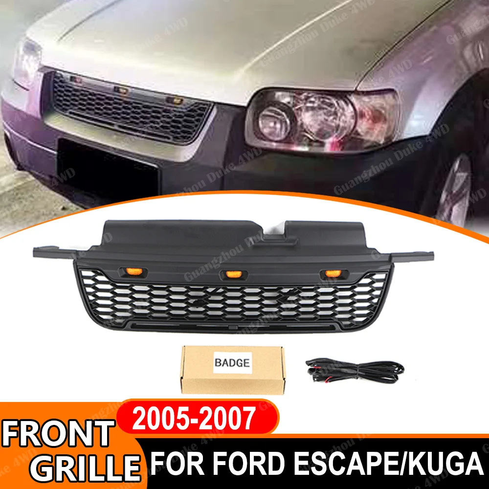 

Car Front Grille Grill For Ford Escape 2005-2007 Front Bumper Grill Racing Style Car Styling Exterior Accessories