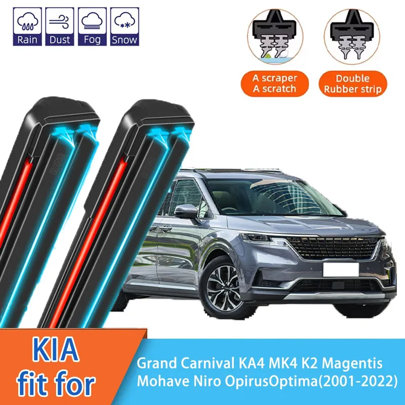 

For KIA Optima K5 MK3 MK4 Pages Picanto MK3 Front Windscreen Wipers Double Rubber Car Wiper Blades Car Accessories