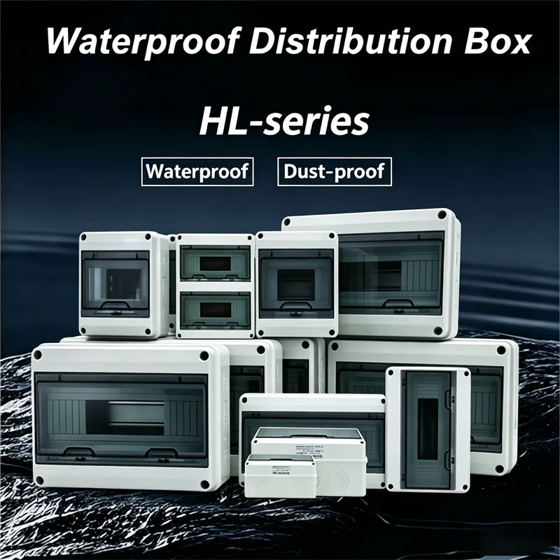 htシリーズプラスチック製屋外電気接続ボックスip65防水5-8-12-15-18-24ウェイサーキットブレーカースイッチ配電ボックス