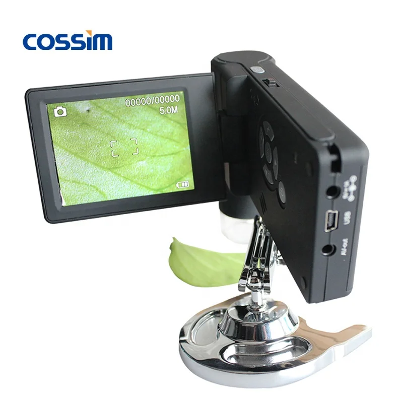 500X 12MP 3inch  Continuous Zoom Portable Handheld Magnifier USB Digital Microscope with TFT Screen & Measurement Software