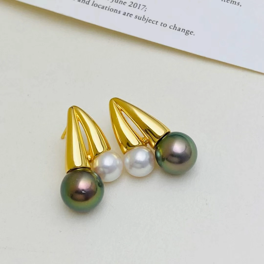 Wholesale 925 Sterling Silver Earrings Mount Findings Settings Base Mounting Parts Accessory for 8-10mm Pearls