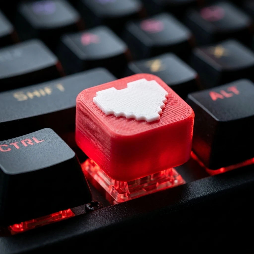 Pixel Heart Custom Keycaps Cross Axis PC Gaming Keyboard Peripherals Collection Gift
